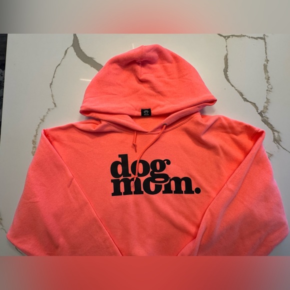 Tops - Neon Pink 'Dog Mom' Hoodie Sz Lg